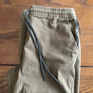 Men’s large olive green joggers.